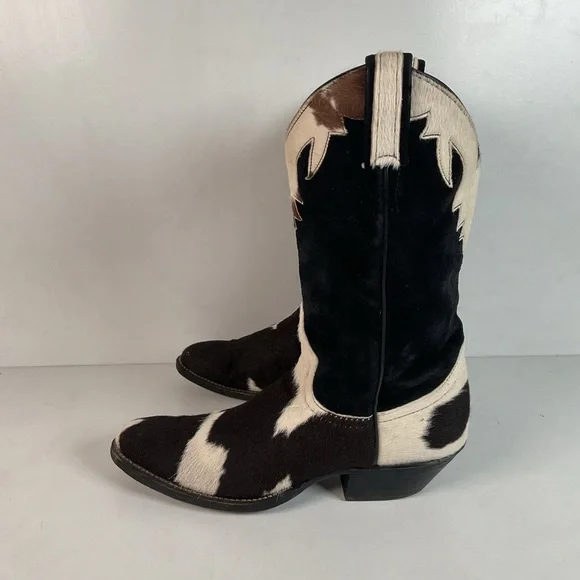 Vintage Larry Mahan Cow Hair Cowgirl Pony Boots 8 B - Picture 13 of 16